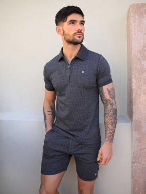 Blakely Midar Check Polo Shirt Grises Oscuro | 087MQFHTB