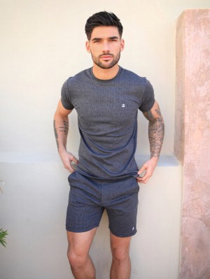 Blakely Midar Check T-Shirt Grises Oscuro | 108UPRVHE