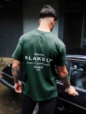 Blakely Monaco Relaxed T-Shirt Verdes Oscuro | 934ZYEDGQ