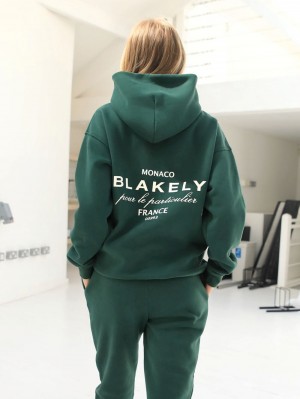 Blakely Monaco Women's Relaxed Hoodie Verdes Oscuro | 236FBGJED