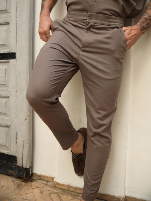 Blakely Nador Linen-Blend Trousers Marrom | 976COAFVJ