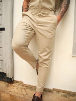 Blakely Nador Linen-Blend Trousers Tan | 475LSMQDI