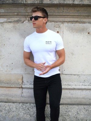 Blakely Noir Slim T-Shirt Blancos | 923ZBHULP