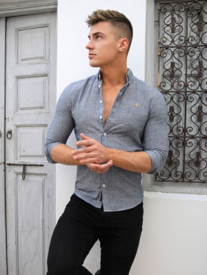 Blakely Odessa Pinstripe Shirt Azul Marino | 142NVFKTJ