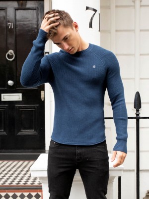 Blakely Olton Knit Jumper Azules Oscuro | 149ZHKUBO
