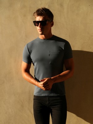 Blakely Pocket T-Shirt Azules | 687UXLRBD