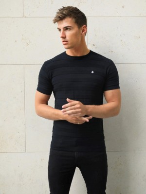 Blakely Raphello Stripe T-Shirt Negros | 421ZSNUBR
