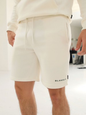 Blakely Riviera Initial Jogger Shorts Ivory | 750MEBPZV