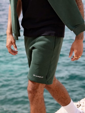 Blakely Riviera Initial Jogger Shorts Verdes Oscuro | 497GISJLN