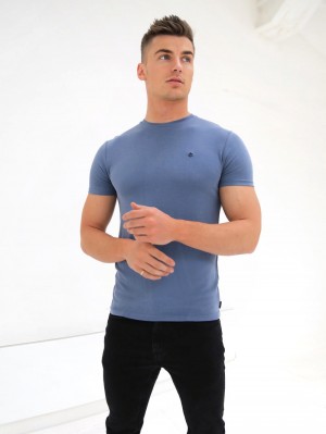 Blakely Rowan Brushed Soft T-Shirt Azules | 218RMJSVC