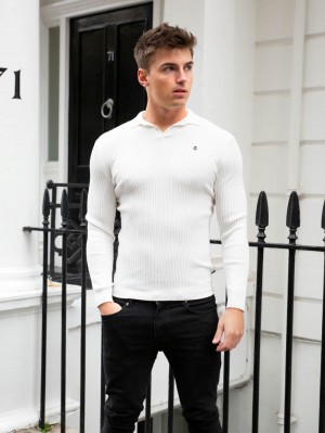 Blakely Salisbury Ribbed Polo Blancos | 263HCGVLY