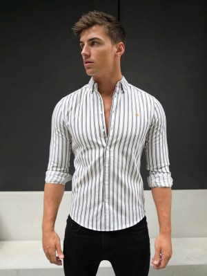 Blakely Savona Stripe Shirt Marrom | 418LEYRHZ