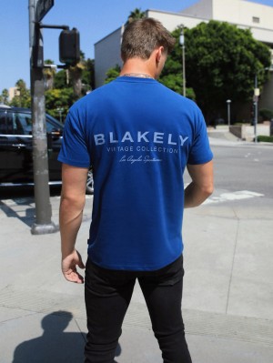 Blakely Sports Club Relaxed T-Shirt Azules | 098DZBEYL