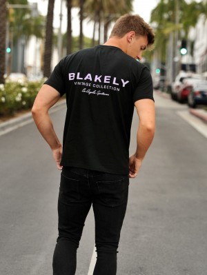Blakely Sports Club Relaxed T-Shirt Negros | 854ZBATHE