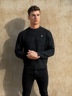 Blakely Stanton Knit Jumper Charcoal | 378UZCRBD