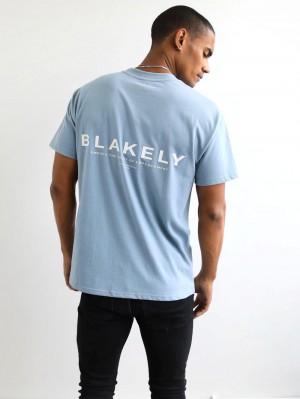 Blakely Statement Relaxed T-Shirt Azules | 362JHEYUN