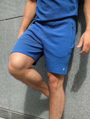 Blakely Toulon Textured Shorts Azules | 984YNSFME