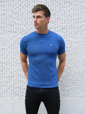 Blakely Toulon Textured T-Shirt Azules | 039MGPEHK