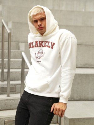 Blakely Varsity Relaxed Hoodie Blancos | 312XKFZJD