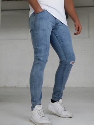Blakely Vol. 7 Skinny Ripped Jeans Azules | 561HNQYET