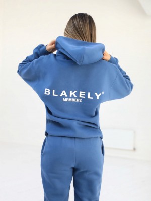 Blakely Women's Members Relaxed Hoodie Azules | 649NTPSIX