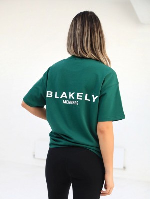 Blakely Womens Members Relaxed T-Shirt Verdes Oscuro | 216ONCJHR