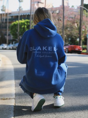 Blakely Women's Sports Club Relaxed Hoodie Azules | 801SPHTFQ
