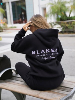 Blakely Women's Sports Club Relaxed Hoodie Negros | 726MTDPWS